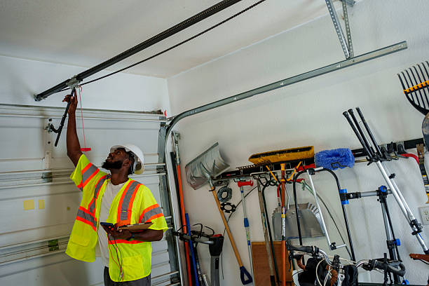 Professional Garage Door Panel Replacement technician working in Wayland, MI